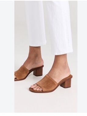 Vince Donna Suede Slide Sandal Sequoia Brown 8.5